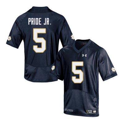 Notre Dame Fighting Irish Men's Troy Pride Jr. #5 Navy Under Armour No Name Authentic Stitched Big & Tall College NCAA Football Jersey PEA8799XT